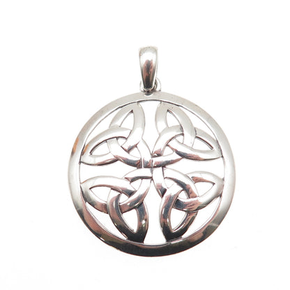 SOLVAR 925 Sterling Silver Vintage Ireland Celtic Trinity Cross Charm Pendant
