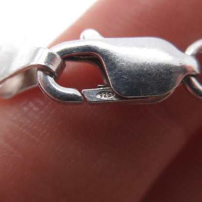925 Sterling Silver Vintage Italy Figaro Chain Necklace 20"