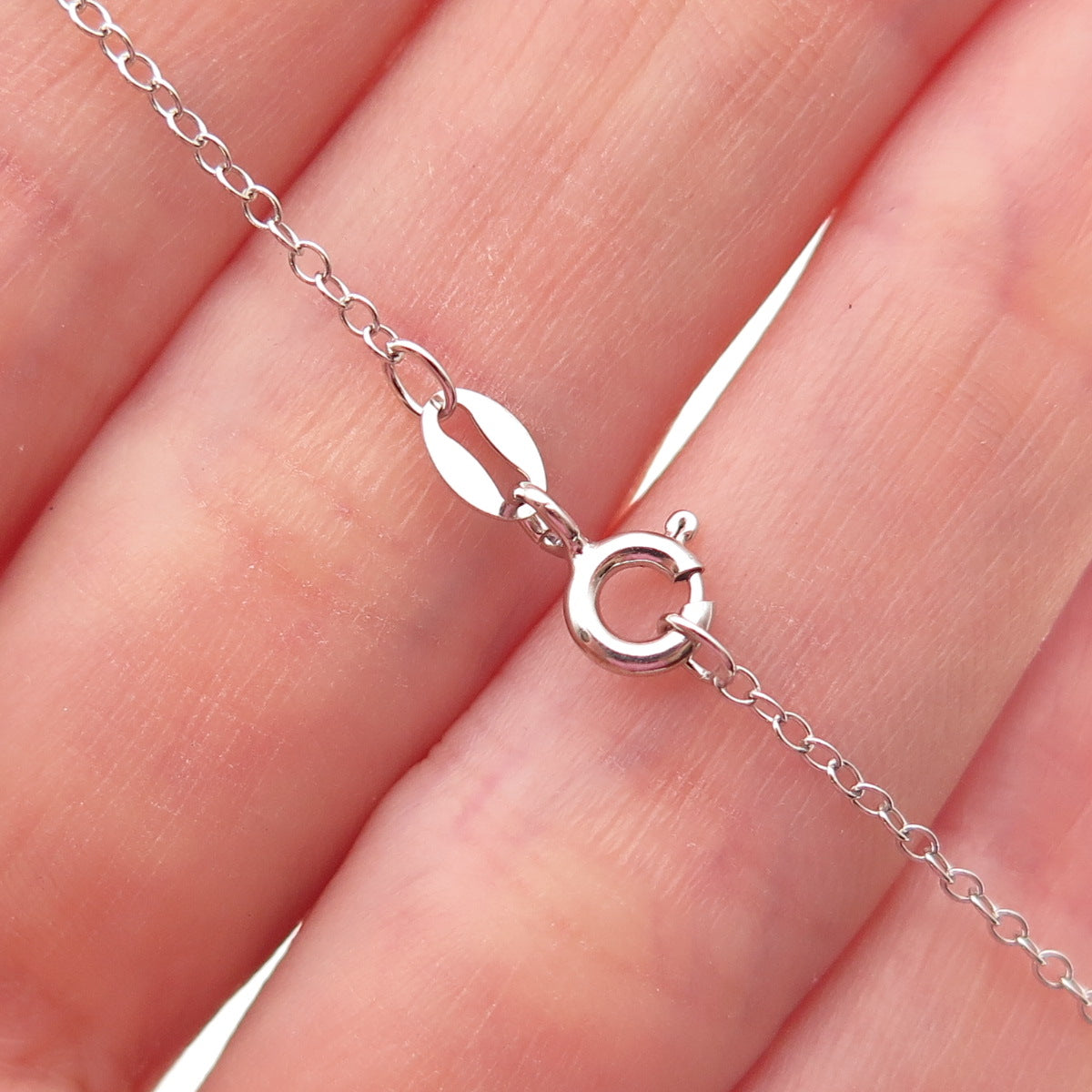 925 Sterling Silver Multi-Color C Z Floral Cable Chain Necklace 18"