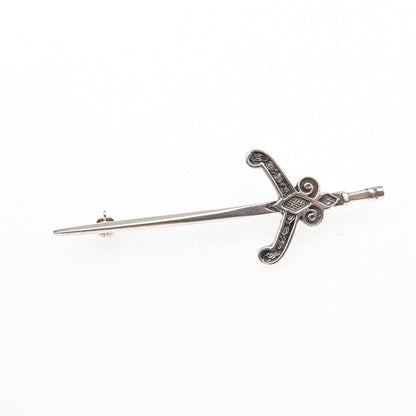 Malcolm Gray Ortak Silvercraft Sterling Vintage 1981 Scottish Kilt Pin Brooch