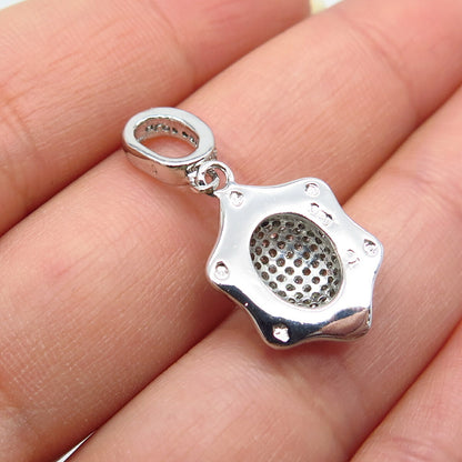 925 Sterling Silver Pave C Z Pendant
