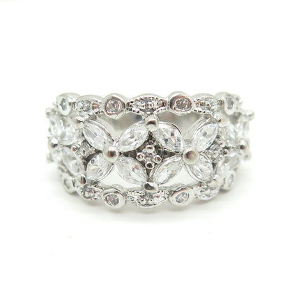 925 Sterling Silver Multi-C Z Ring Size 6.5