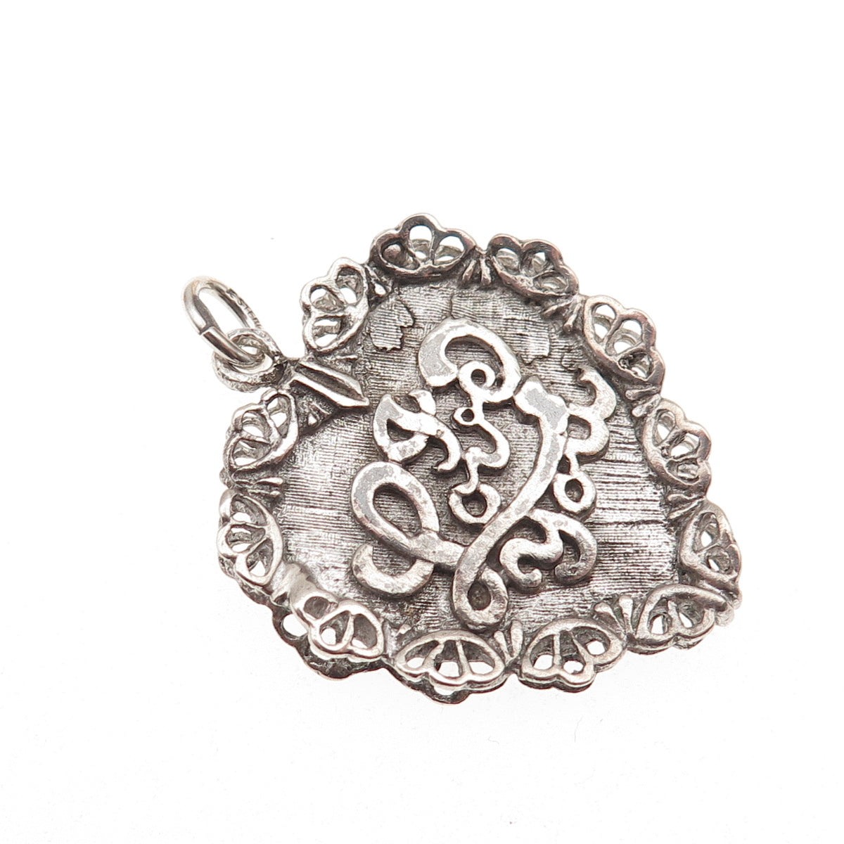 AE Art's Elegance 925 Sterling Silver Vintage I Love You Heart Charm Pendant