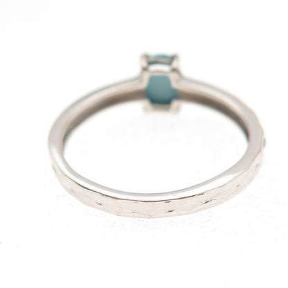 Chuck Clemency 925 Sterling Silver Real Turquoise Diamond-Cut Ring Size 8.25