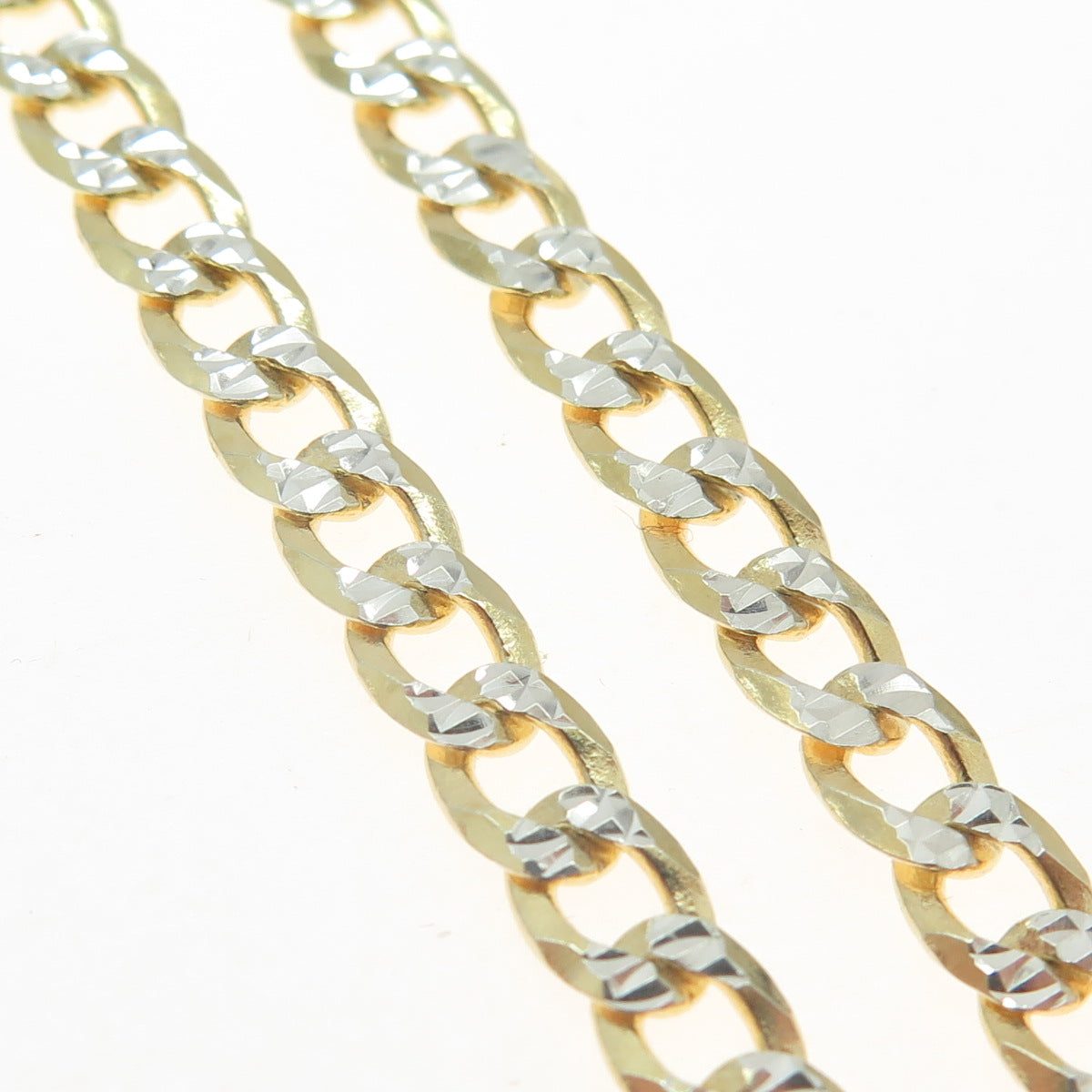P. LUX 925 Sterling Silver 2-Tone Italy Curb Chain Necklace 20"