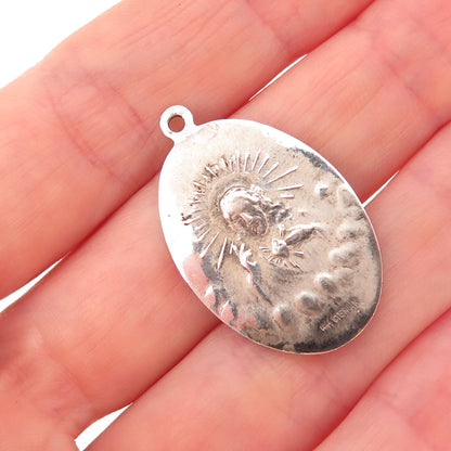 HMH Religious 925 Sterling Silver Antique Art Deco Saint Jude Thaddeus Pendant