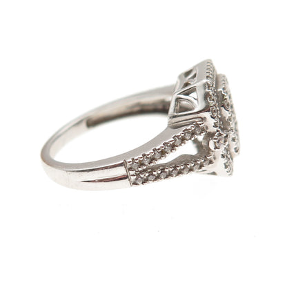 925 Sterling Silver Round-Cut C Z Promise Ring Size 7