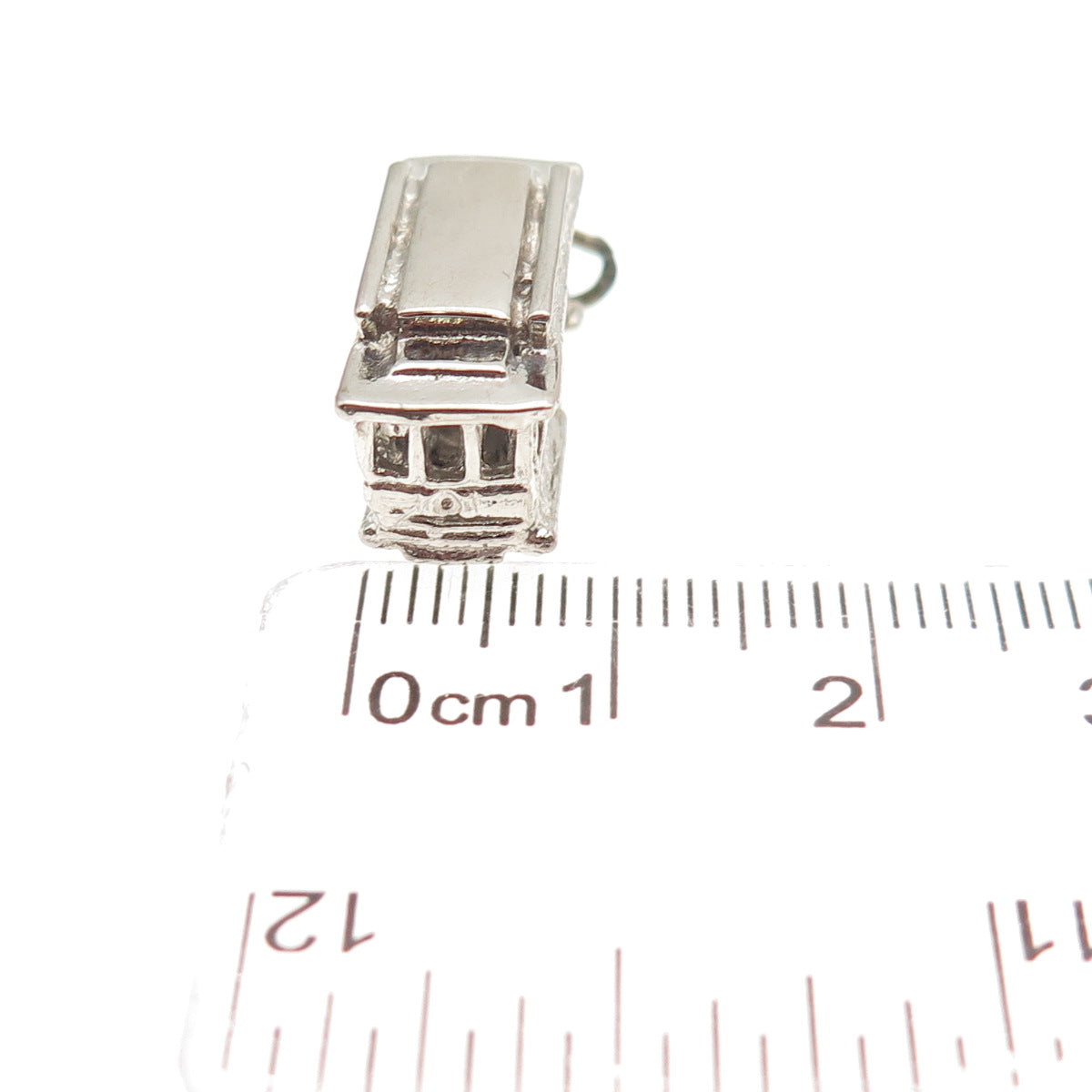 925 Sterling Silver Vintage San Francisco Cable Car 3D Mini Charm Pendant