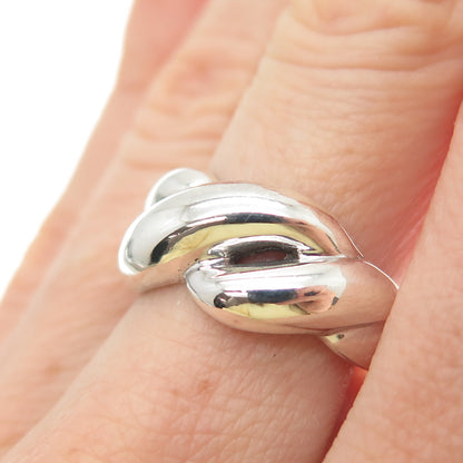 CHAPAL ZENRAY 925 Sterling Silver Vintage Modernist Wavy Ring Size 7