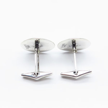 925 Sterling Silver Vintage Siam Niello Hindu Goddess Round Cufflinks