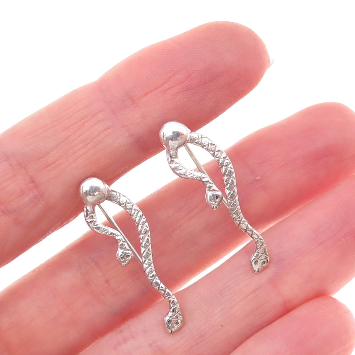Jezlaine 925 Sterling Silver Vintage Snake Earrings