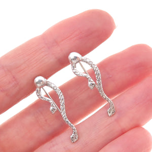 Jezlaine 925 Sterling Silver Vintage Snake Earrings
