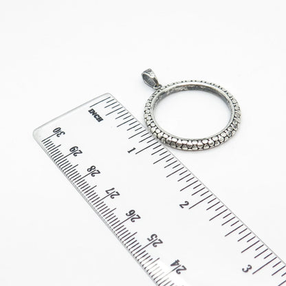 925 Sterling Silver Vintage Pebble Circle of Life Pendant
