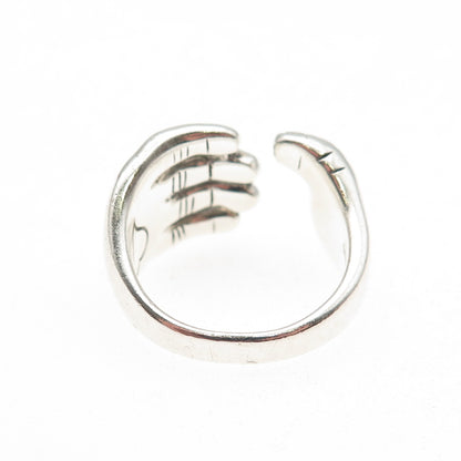 JAI by John Hardy 925 Sterling Silver I Love Hand Wrap Adjustable Ring Size 8.25