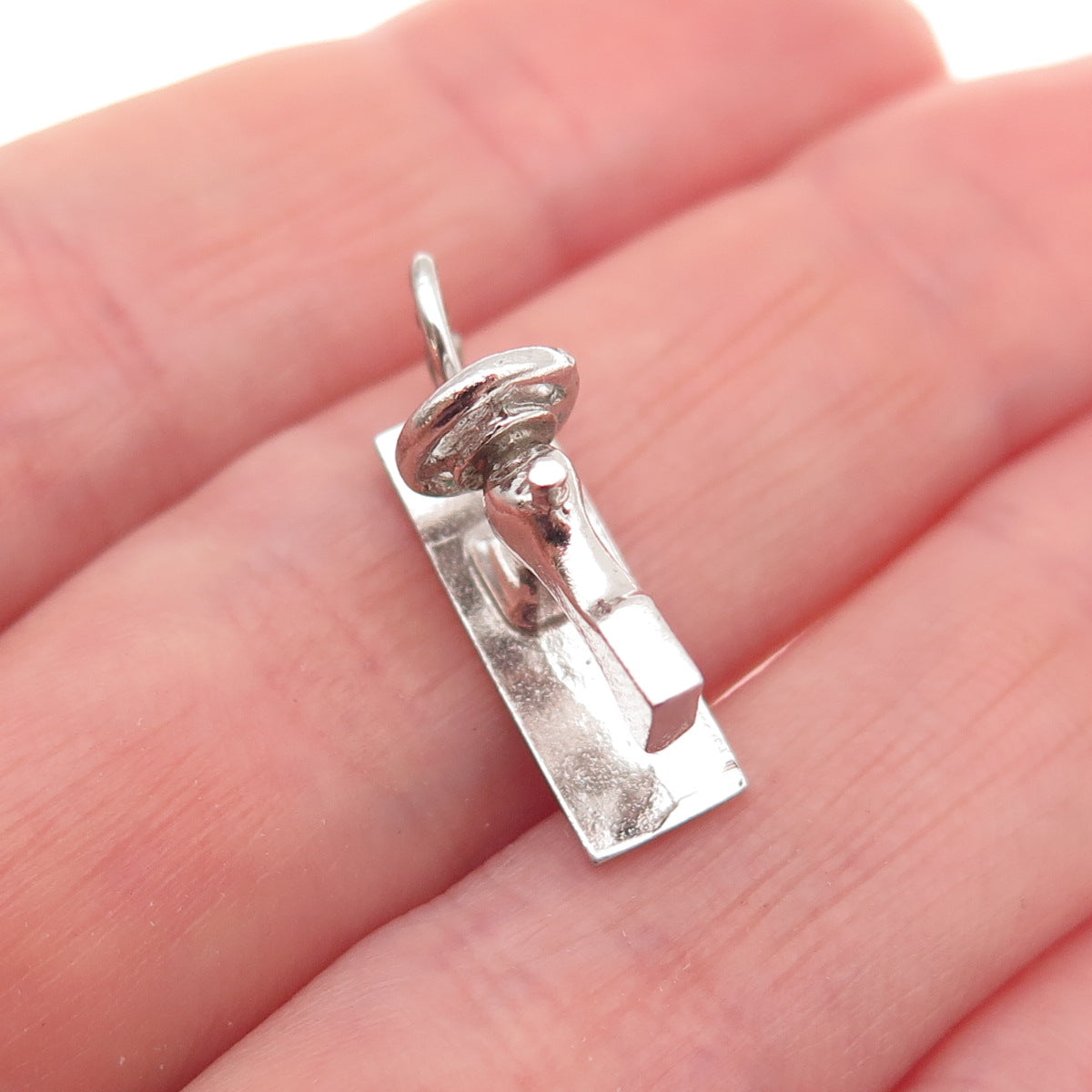 925 Sterling Silver Antique Art Deco Sewing Machine 3D Mini Charm Pendant