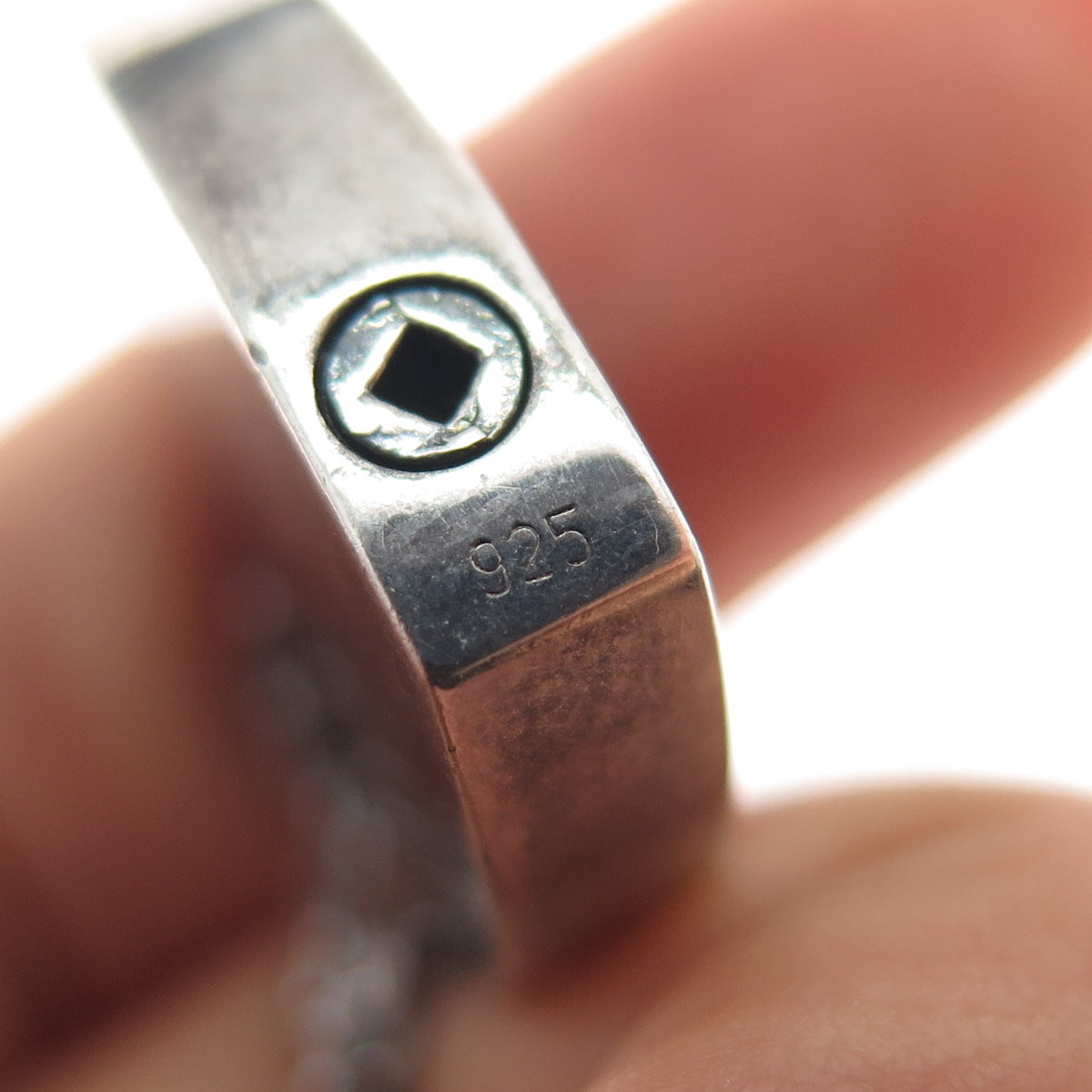 925 Sterling Silver Vintage Heart Cremation Urn Oxidized Chain Necklace 28"