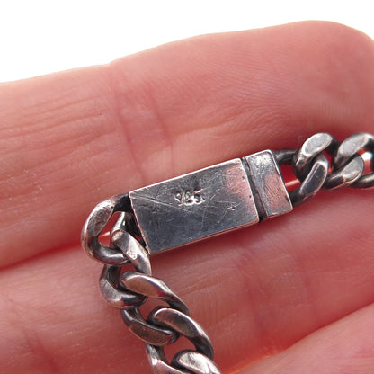 925 Sterling Silver Vintage Vaneza Name ID Cuban Link Bracelet 5.75"