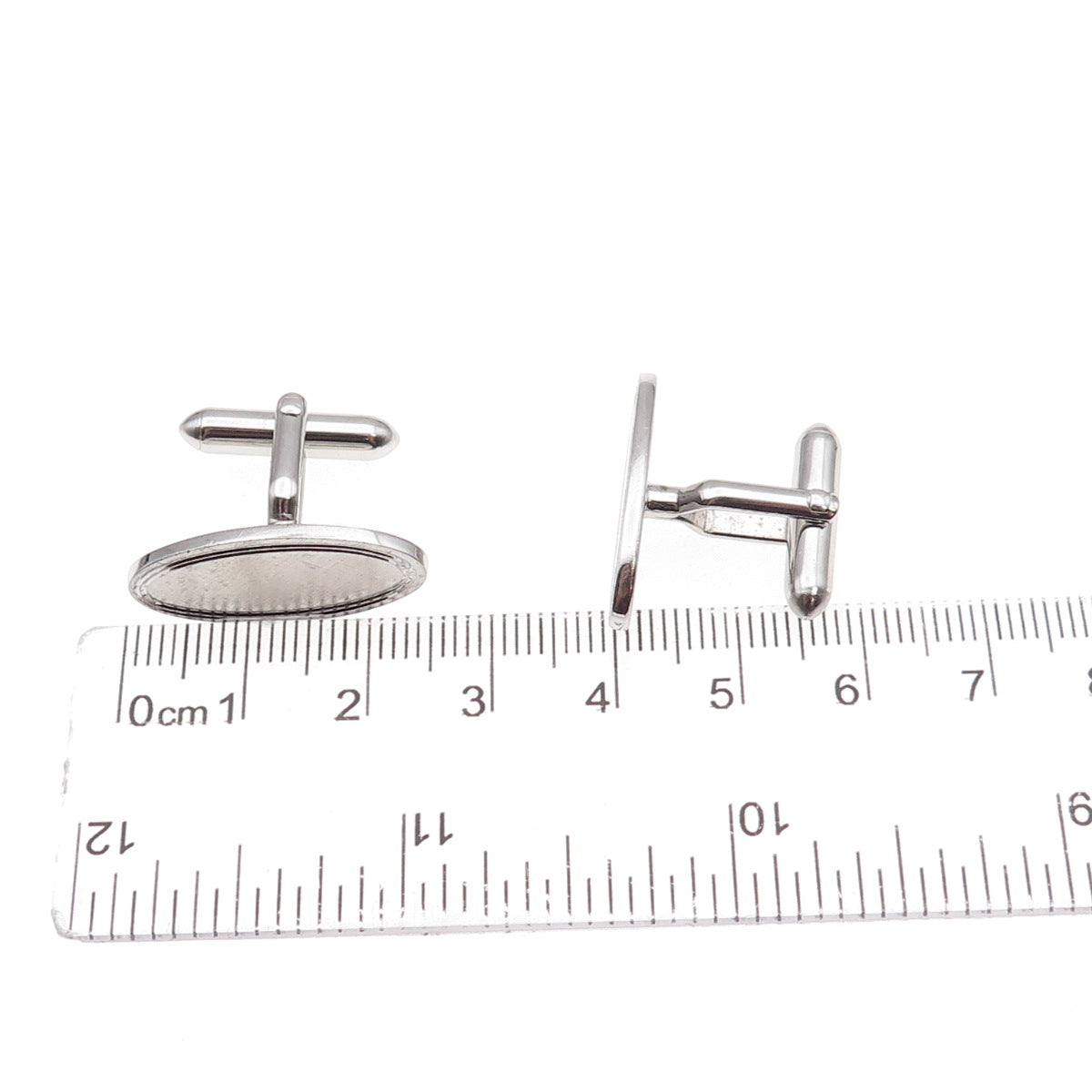 Swank 925 Sterling Silver Vintage Brushed Oval-Shape Cufflinks