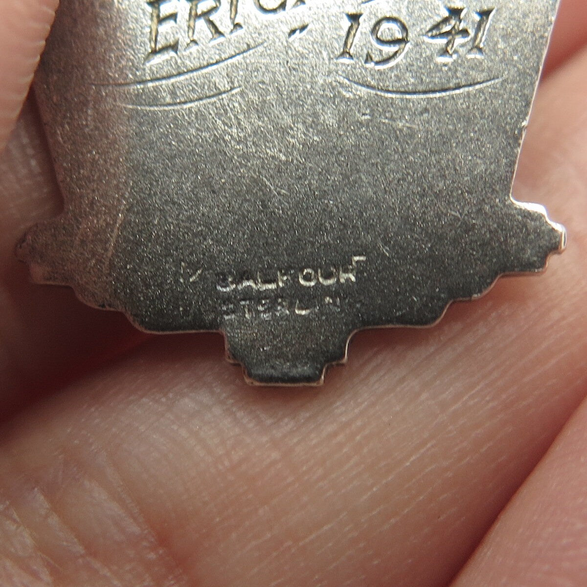 925 Sterling Silver Vintage Enamel Balfour 1941 American Legion Essay Pendant