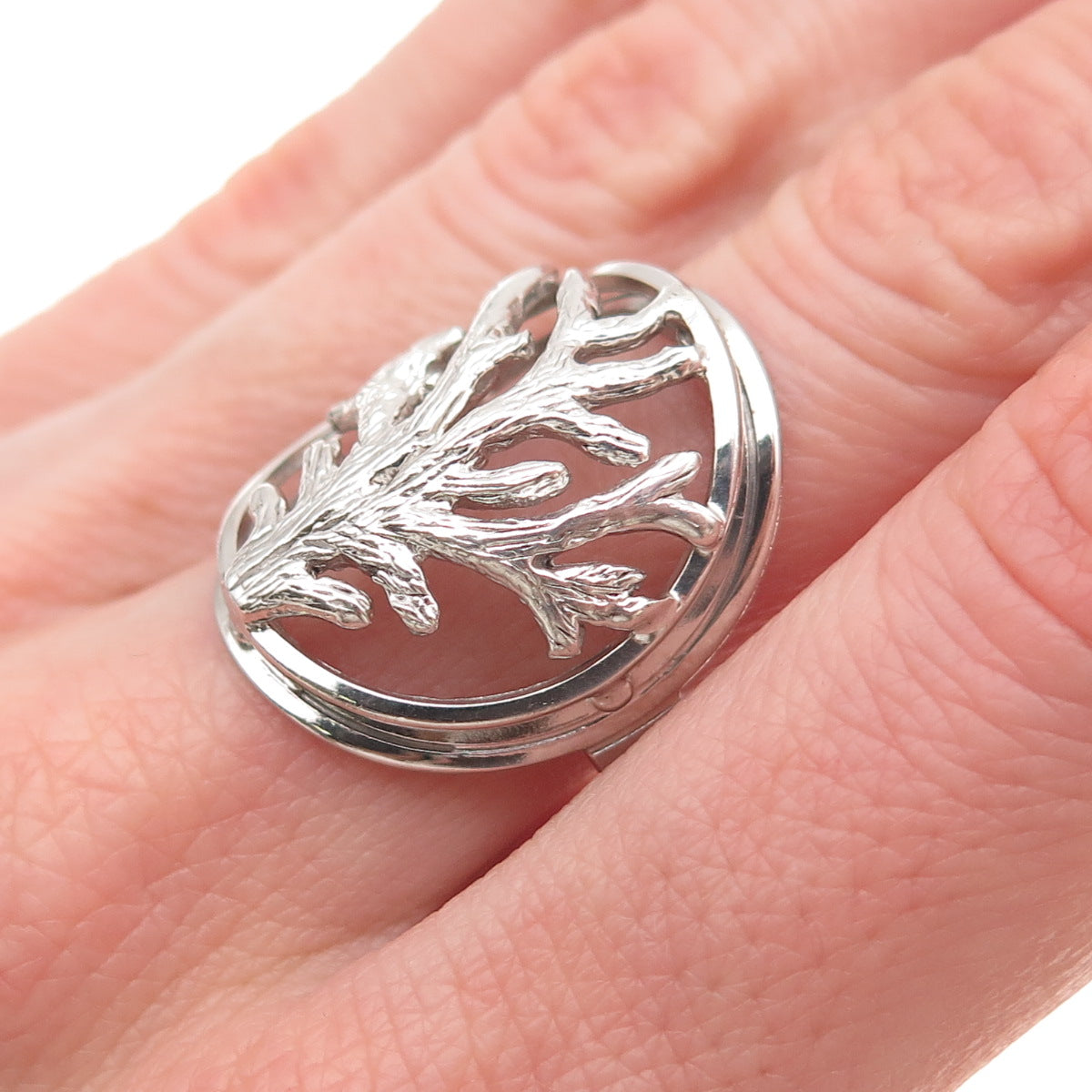 Tahara 925 Sterling Silver Vintage Tree of Life Oxidized Ring Size 9.75