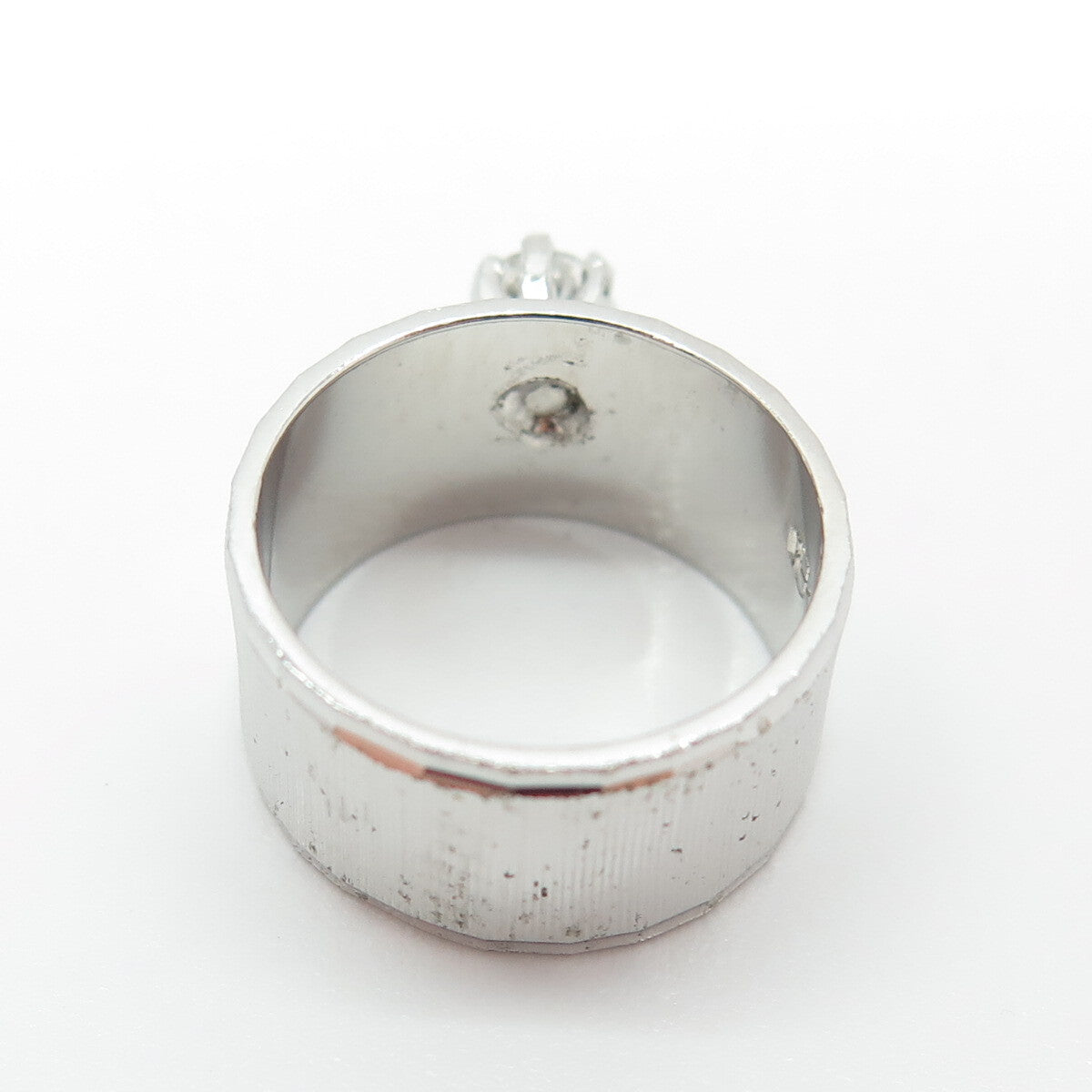 UNCAS 925 Sterling Silver Vintage Round-Cut C Z Ring Size 6