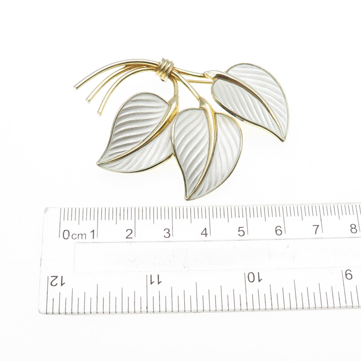 HANS MYHRE 925S Sterling Silver Gold Plated Vintage Norway Enamel Floral Brooch