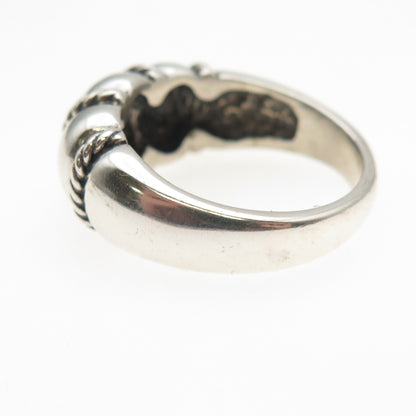 Kabana 925 Sterling Silver Vintage Modernist Oxidized Ring Size 8