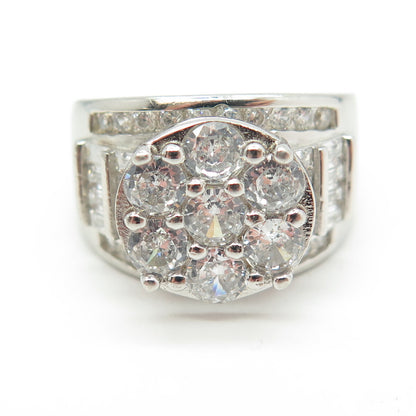 925 Sterling Silver Multi-C Z Ring Size 8.25