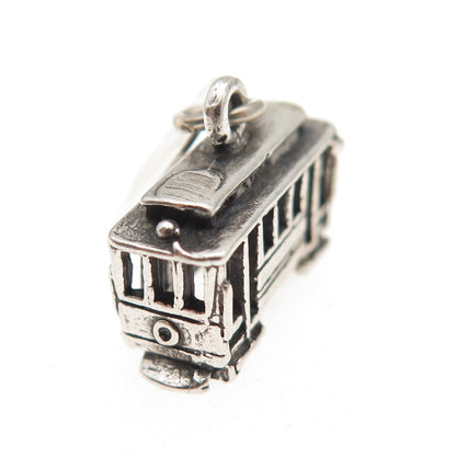 MAISELS INDIAN 925 Sterling Silver Vintage SF Cable Car 3D Mini Charm Pendant