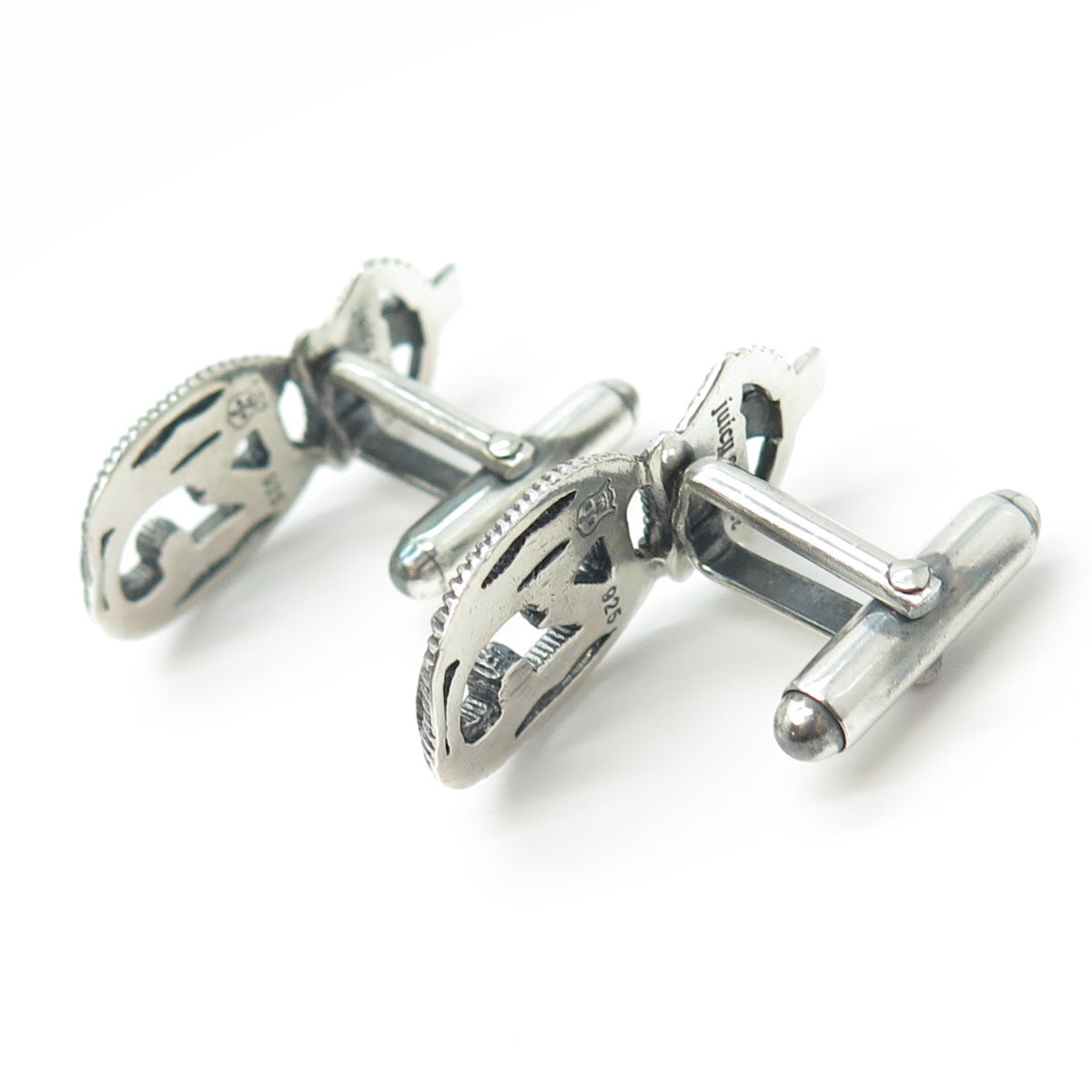 JUICY COUTURE Retired 925 Sterling Silver Logo Letter "J" Cufflinks