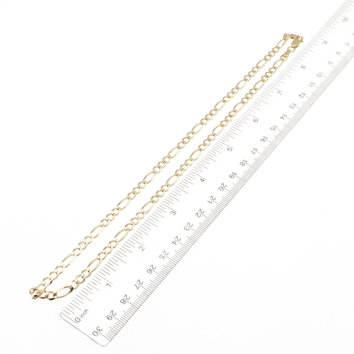 Han 925 Sterling Silver Gold Plated Italy Figaro Chain Necklace 18"