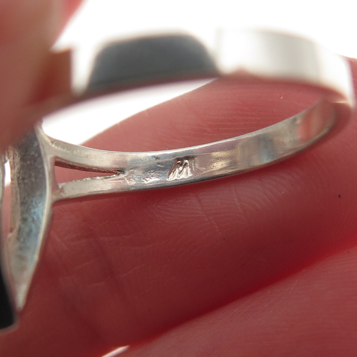 925 Sterling Silver Vintage Real Diamond Accent & Swiss Blue Topaz Ring Size 8