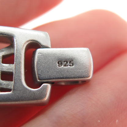 925 Sterling Silver Real Amethyst Modernist Slide Charm Pendant