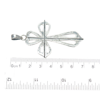 925 Sterling Silver Vintage Mexico Cross Oxidized Pendant