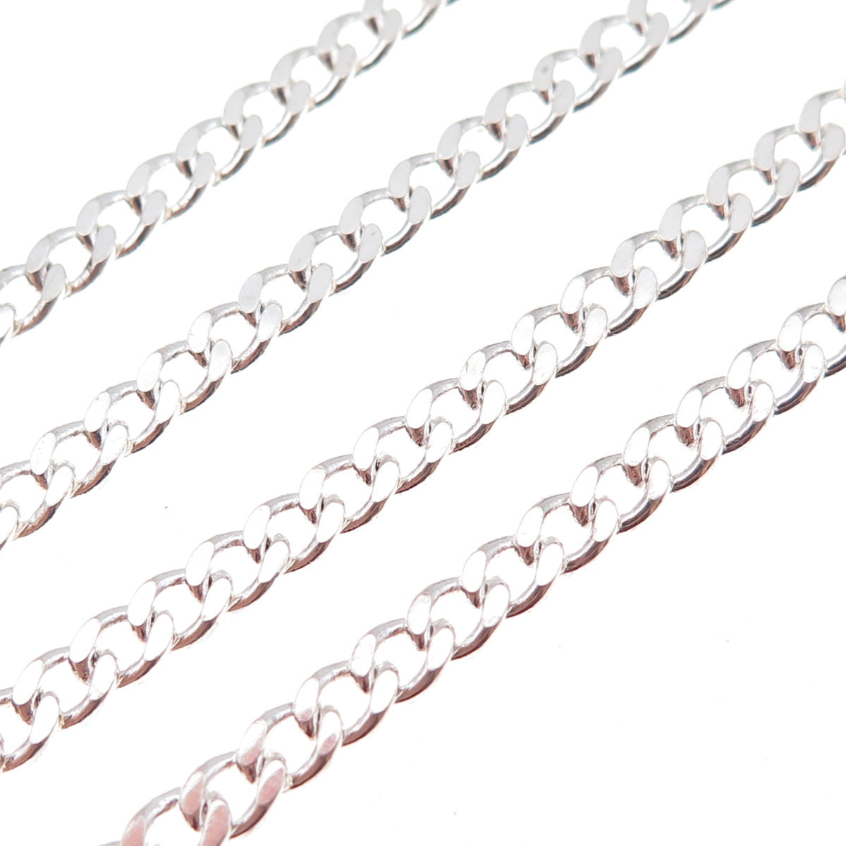 Han 925 Sterling Silver Italy Curb Chain Necklace 16"