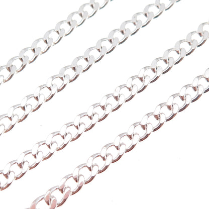 Han 925 Sterling Silver Italy Curb Chain Necklace 16"