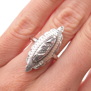 916 Silver Antique Retro European Engraved Oxidized Ring Size 5.75