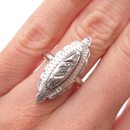 916 Silver Antique Retro European Engraved Oxidized Ring Size 5.75