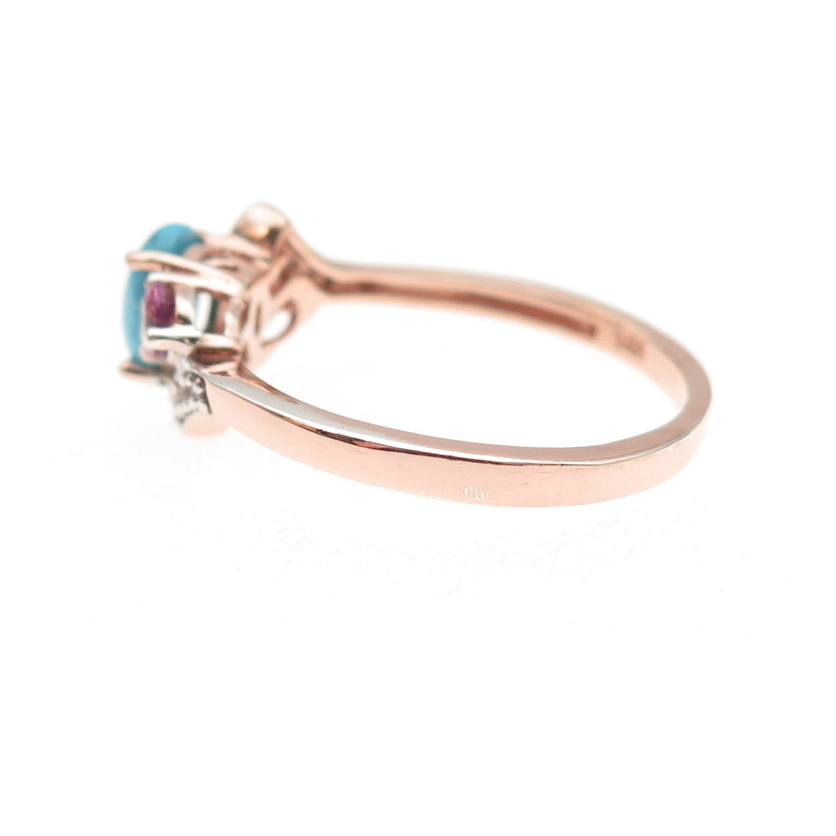 Chuck Clemency Sterling Gold Plated Real Turquoise Amethyst Topaz Ring Size 8.25