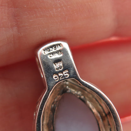 MICHELLE ALBALA Sterling Silver Vintage Real Lace Agate Modernist Mini Pendant