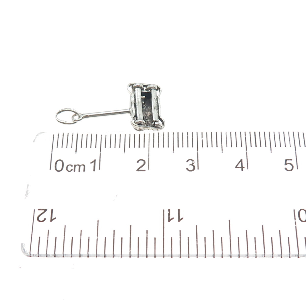 925 Sterling Silver Antique Vacuum Cleaner Movable Minimalist 3D Charm Pendant