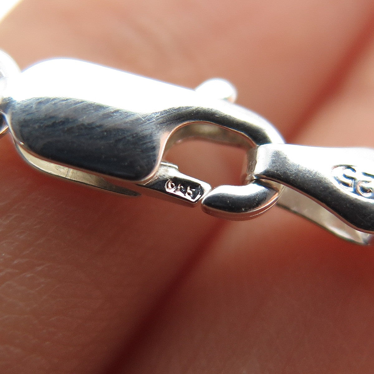 925 Sterling Silver Vintage Italy Box Chain Necklace 18"