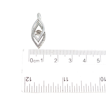 925 Sterling Silver Real Diamond Accent Interlocked Slide Charm Pendant