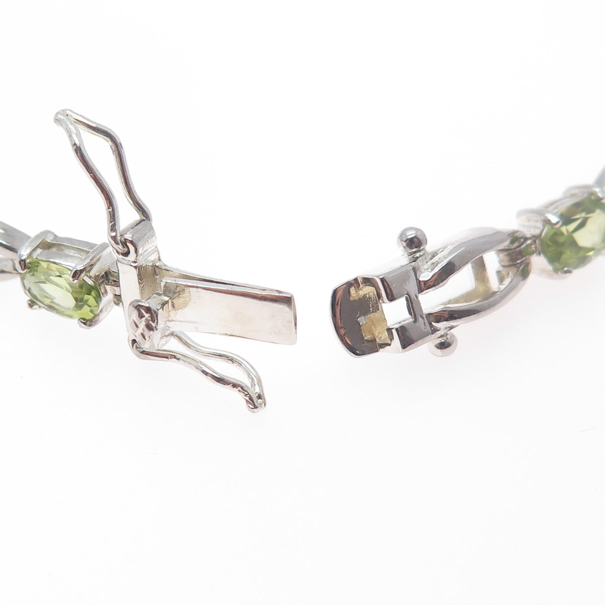DBJ DEE BERKLE 925 Sterling Silver Vintage Real Round-Cut Peridot Bracelet 7.25"