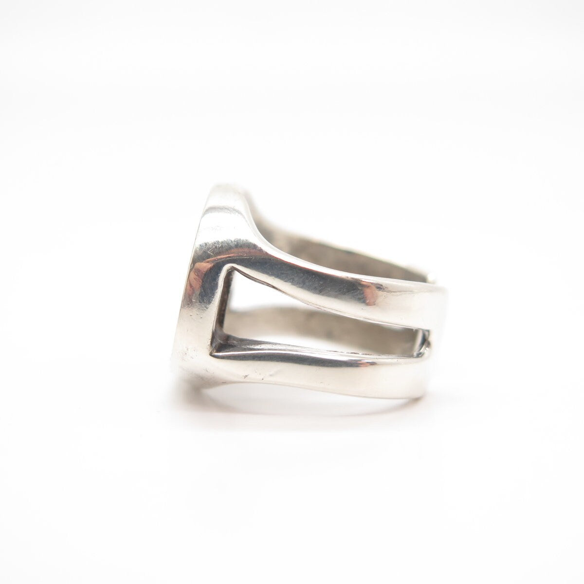 925 Sterling Silver Real Rhyolite Gem Adjustable Ring Size 8