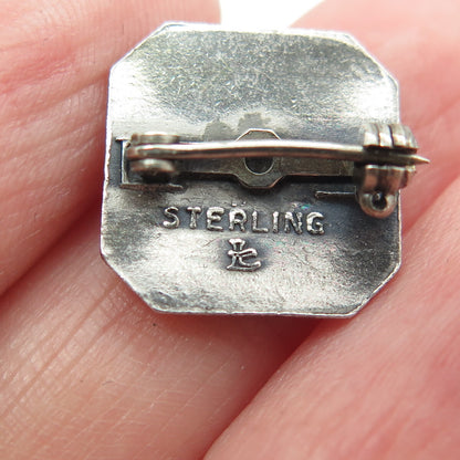 925 Sterling Silver Vintage 4-H Club 4th Year Membership Achievement Pin Brooch