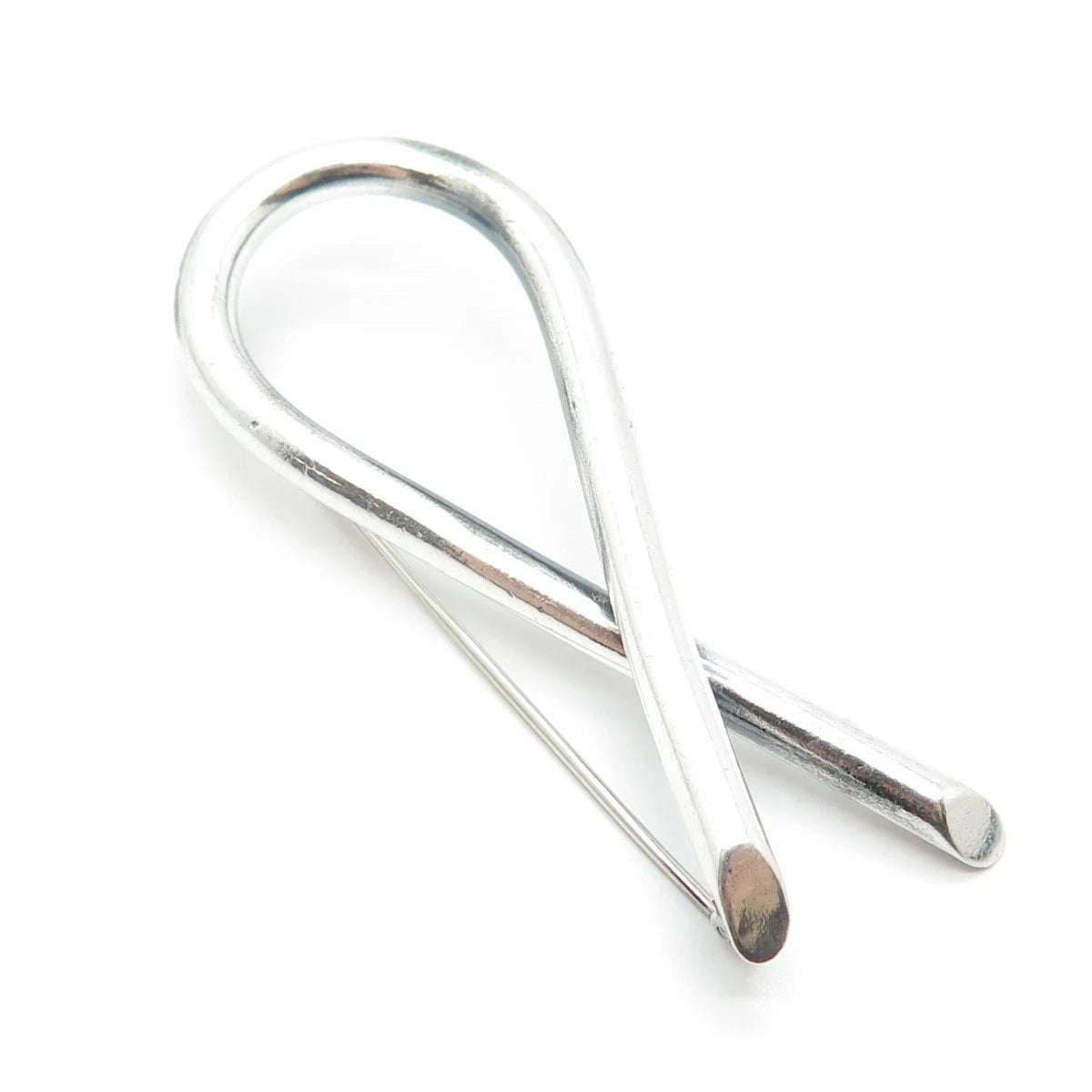 999 Silver Vintage Mexico Ribbon Pin Brooch