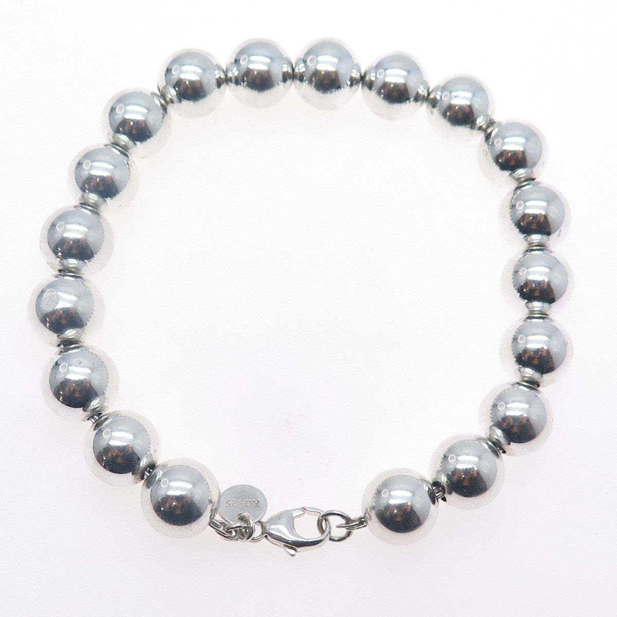 TIFFANY & CO. 925 Sterling Silver Vintage HardWear Ball Beaded Bracelet 7.25"