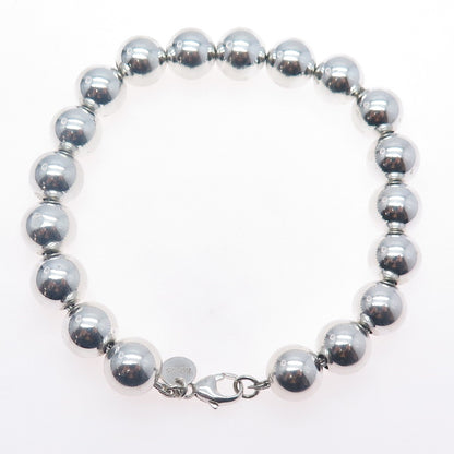 TIFFANY & CO. 925 Sterling Silver Vintage HardWear Ball Beaded Bracelet 7.25"