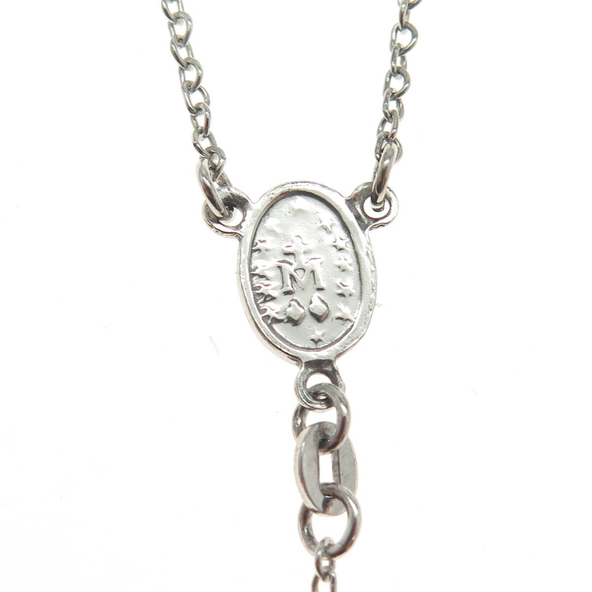 925 Sterling Silver Italy Crucifix Cross Religious Rosary Chain 24"